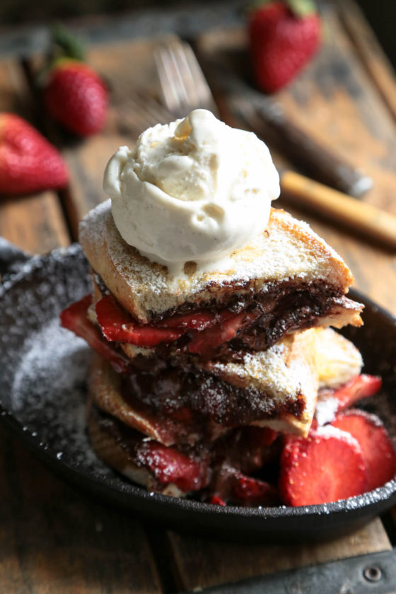 Nutella Strawberry Panini - www.countrycleaver.com With ICE CREAM OF COURSE!! 