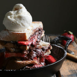 Nutella Strawberry Panini - www.countrycleaver.com With ICE CREAM OF COURSE!!