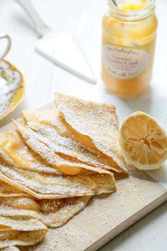 Lemon Poppyseed Crepes with Lemon Curd - And NO Fancy Pans Required! - www.countrycleaver.com