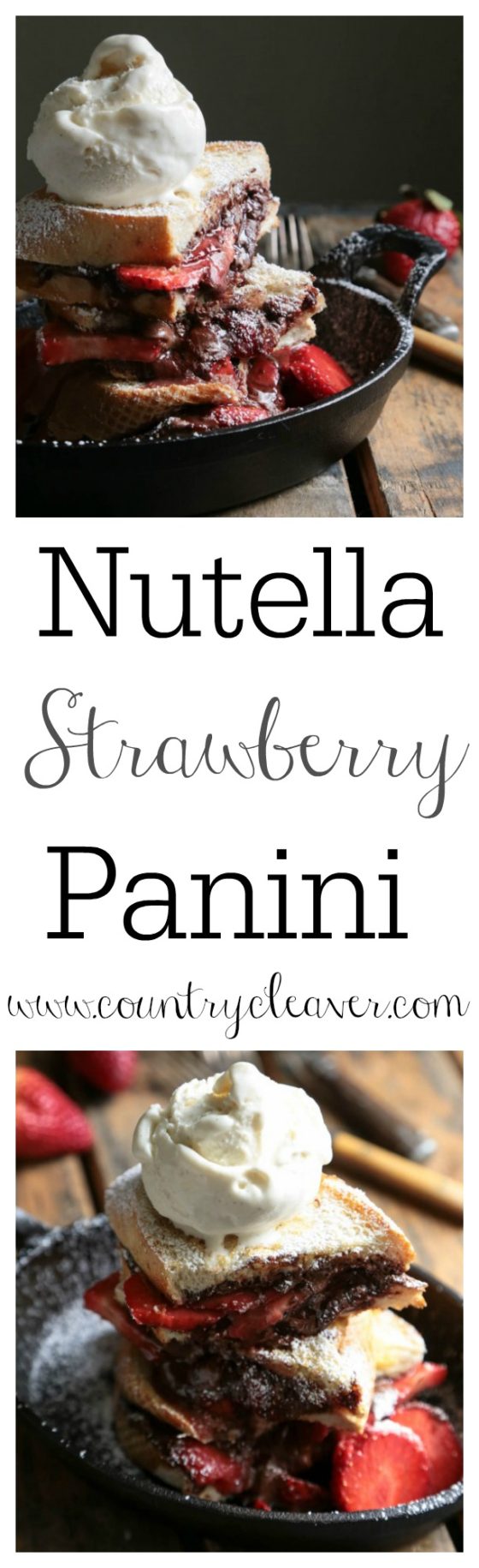 Nutella Strawberry Panini--www.countrycleaver.com