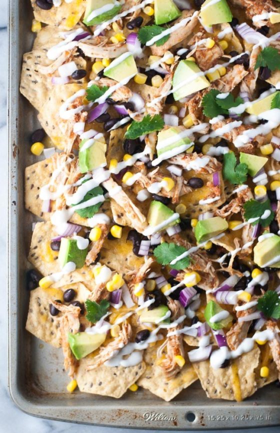 Slow Cooker Chicken Nachos--www.countrycleaver.com