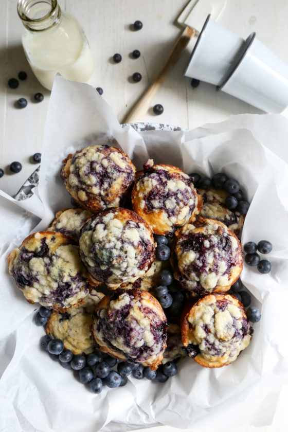 Easy Blueberry Crumble Muffins - The perfect breakfast, packed with healthy blueberries!