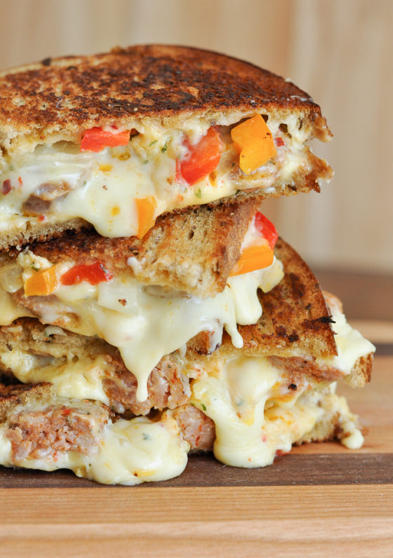 sausage-pepper-onion-chipotle-grilled-cheese 25 Reasons Grilled Cheese is the Best Sandwhich