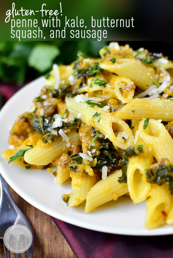 gluten-free-penne-with-kale-butternut-squash-and-sausage-25-amazing-squash-recipes-that-arnt-pumpkin-pie