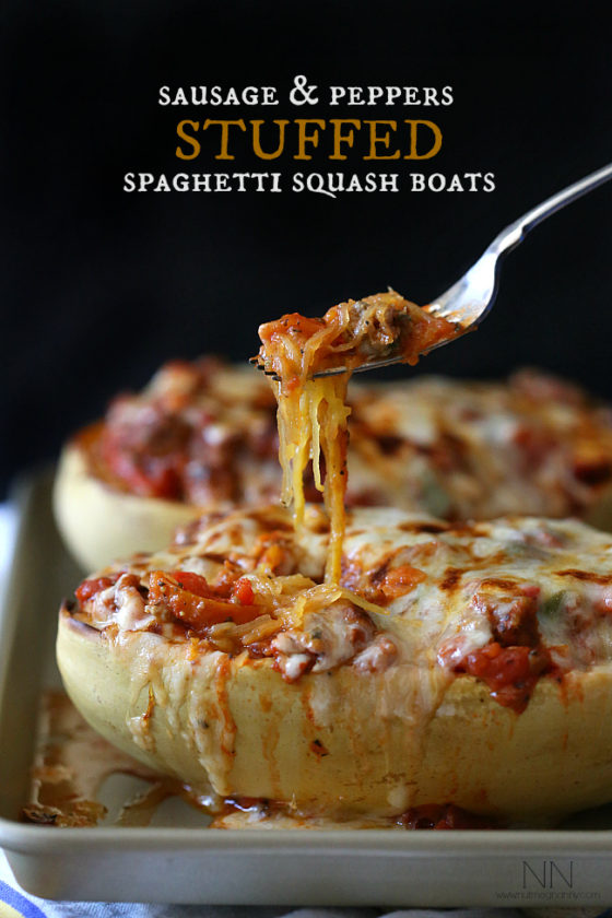 sausage-and-pepper-stuffed-spaghetti-squash-25-amazing-squash-recipes-that-arnt-pumpkin-recipes