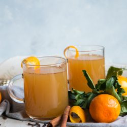 Orange Spiced Apple Cider with oranges and cloves
