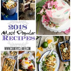 2018 Most Popular Recipes collage with cake chicken chili and more
