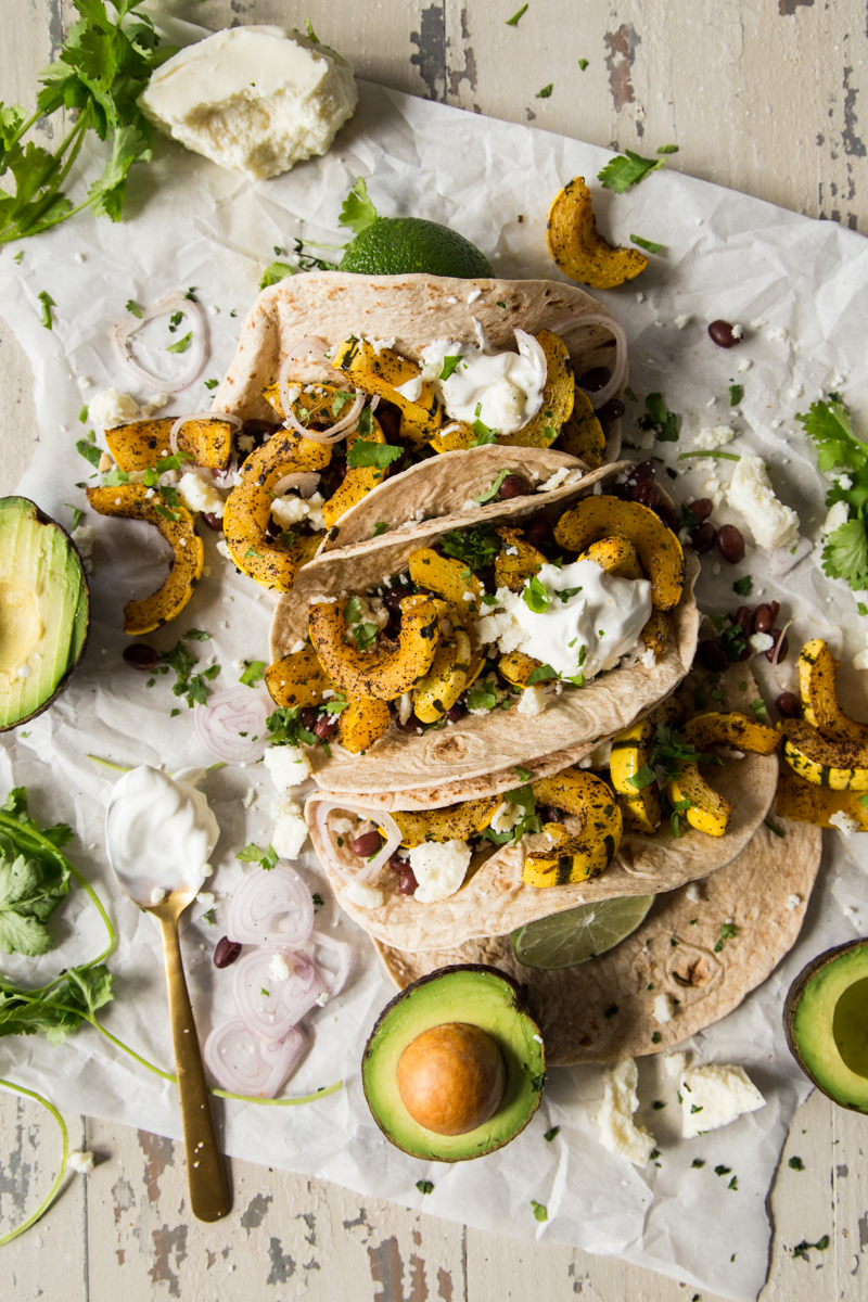 Roasted Delicata Squash Soft Tacos - Country Cleaver