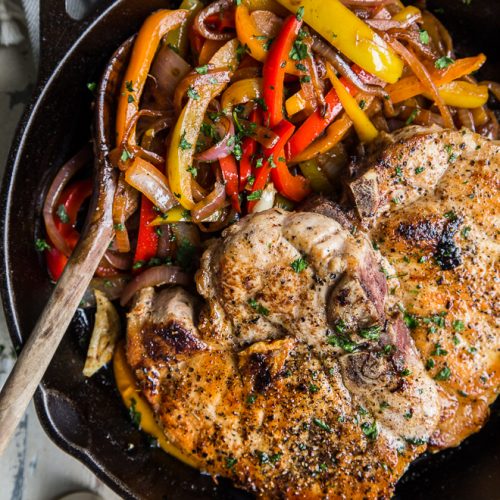 Skillet Pork Chops with Sweet and Sour Peppers - Country Cleaver